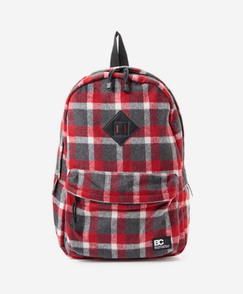 Shaggy Check Backpack Red